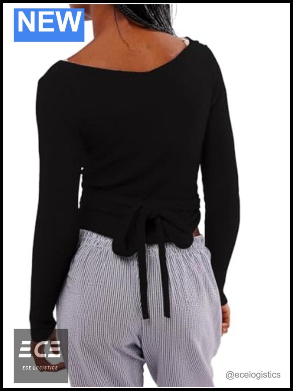 Wool Blend Tie Front Crop Cardigan Deep V Neck Long Sleeve Slim Fit